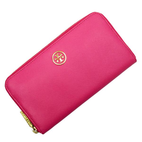 TORY BURCH トリーバーチ　財布　ウォレット　レザー　ピンクゴールド系 TORY BURCH トリーバーチ Tory Burch ラウンドファスナー長財布