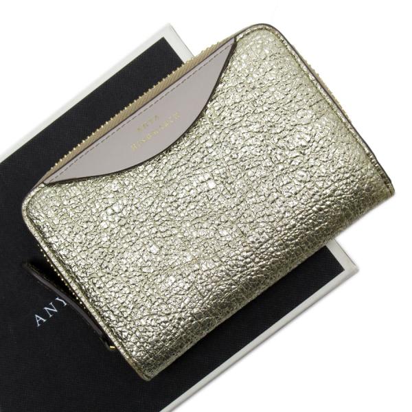 アニヤハインドマーチ 財布 レザー ロゴ 二つ折り 黒 ANYA HINDMARCH（アニヤ・ハインドマーチ） 二つ折り財布 Small Double