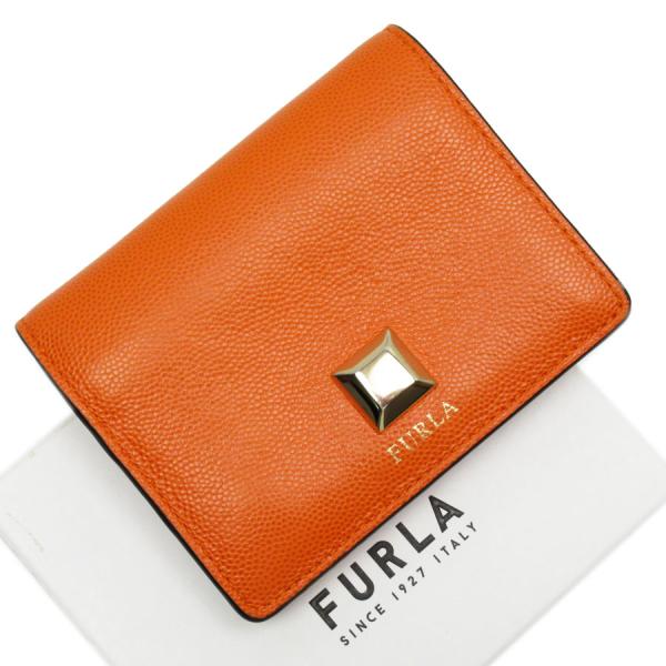 FURLA フルラ Furla 二つ折り財布 レザー オレンジ : ブランド