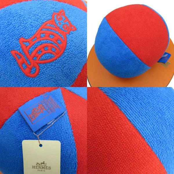 エルメス Hermes ベビー用品 市販 ベビーグッズ ブルーxレッド ボール 定番人気 ポリエステル100