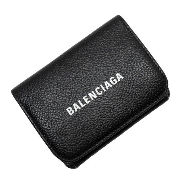 BALENCIAGA 財布　黒 レザー　3つ折り BALENCIAGA バレンシアガ 財布 三つ折り ペーパー ミニ