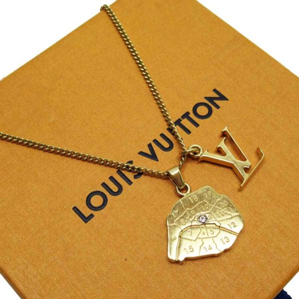 ルイヴィトン Louis Vuitton ネックレス コリエ マップ LVイニシャル
