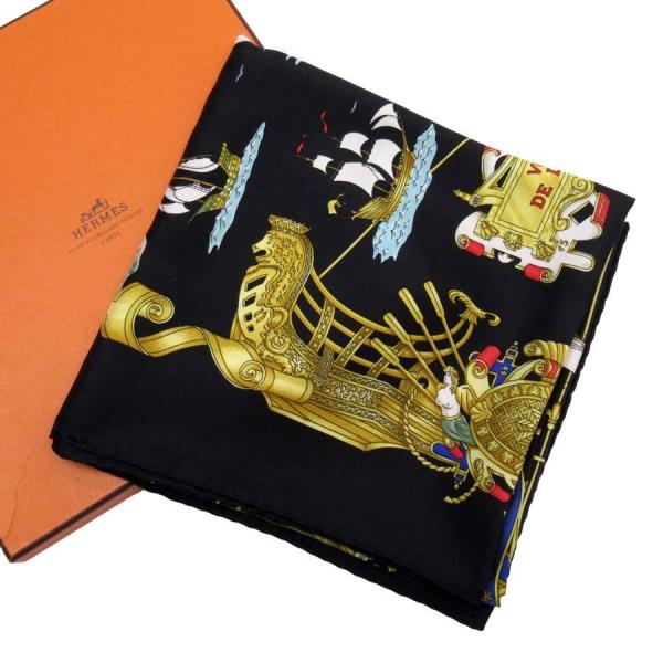 HERMES エルメス スカーフ カレ90 VOILES DE LUMIERE 光の帆船 シルク