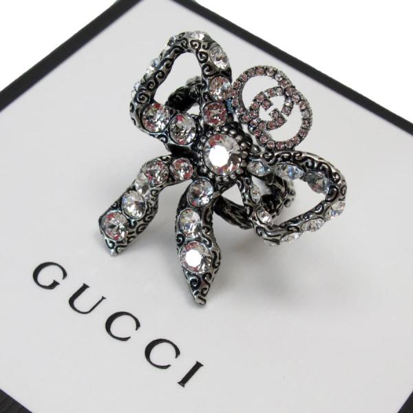 GUCCI 指輪　装飾付き黒金属リング 楽天市場】黒 指輪 gucci（性別レディース）（指輪・リング