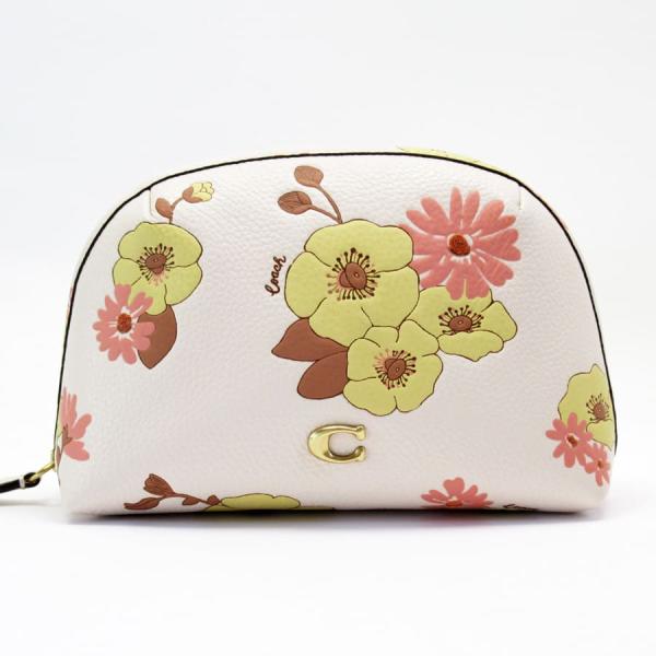 COACH コーチ ポーチ マルチケース レザー ピンクベージュ