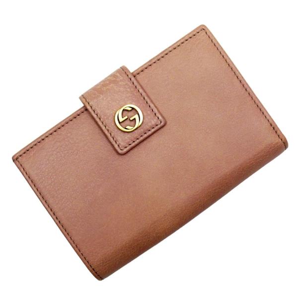 ️ 美品‼️ GUCCI グッチ インターロッキングG 二つ折り財布　レディース GUCCI グッチ 二つ折り財布 インターロッキングG レザー ピンク
