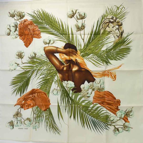 エルメス　スカーフ90cm 「王妃のターバン」柄 HERMES エルメス スカーフ カレ90 TURBANS DES REINES 王妃のターバン