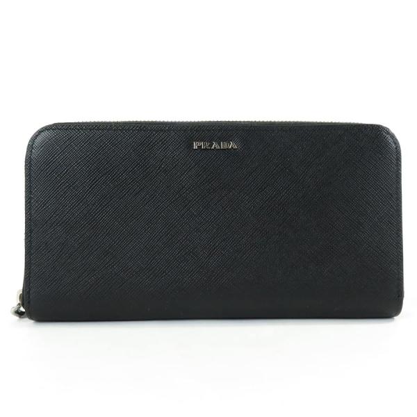 PRADA（プラダ） ラウンドファスナー長財布 レザー ブラック
