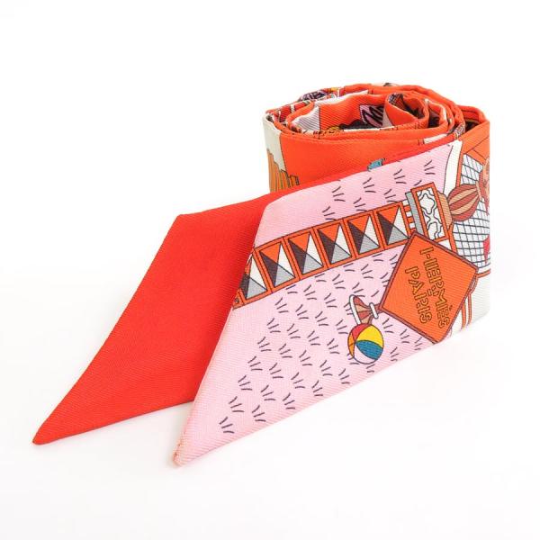 HERMES エルメス ツイリー スカーフ オレンジ シルク 正規品 箱付き HERMES エルメス ツイリー スカーフ オレンジ シルク 【公式通販】