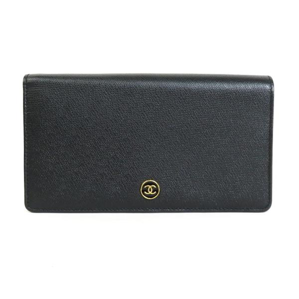 CHANEL（シャネル） 二つ折り長財布 ココボタン レザー ブラック