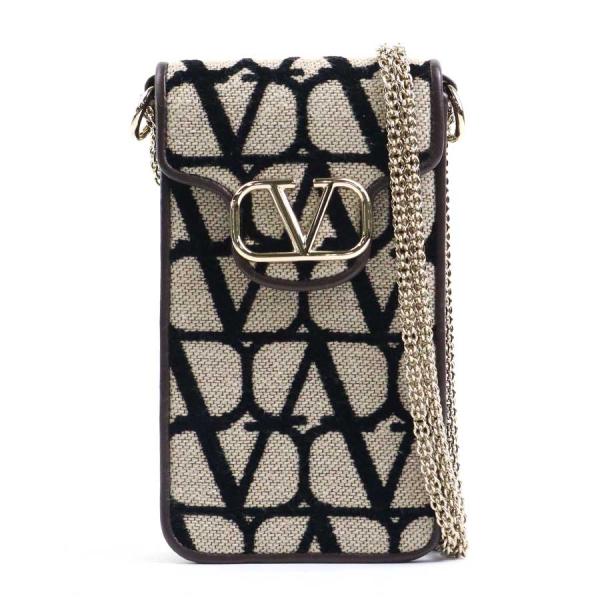 ヴァレンティノ ガラヴァーニ Valentino Garavani  スマホポーチ トワル イコノグラフィ スマホバッグ コットン/ポリエステル/ビスコース ブラウン×ブラック レディース 送料無料【中古】 h30236f ヴァレンティノ ガラヴァーニ Valentino Garavani スマホポーチ トワル