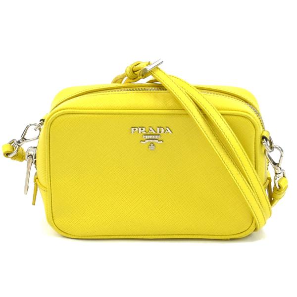 PRADA イエロー レザー ハンドバッグ PRADA プラダ ショルダーバッグ レザー イエロー : ブランド