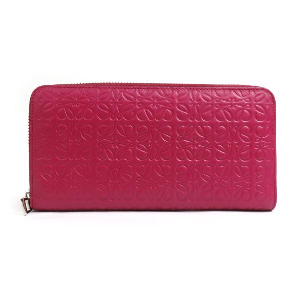 LOEWE ロエベ ラウンドファスナー長財布 アナグラム レザー