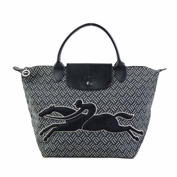 LONGCHAMP（ロンシャン） ハンドバッグ キャンバス/レザー ブラック
