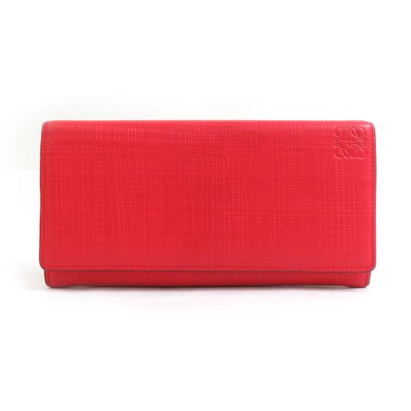 LOEWE（ロエベ） 二つ折り長財布 レザー レッド : ブランドバリュー