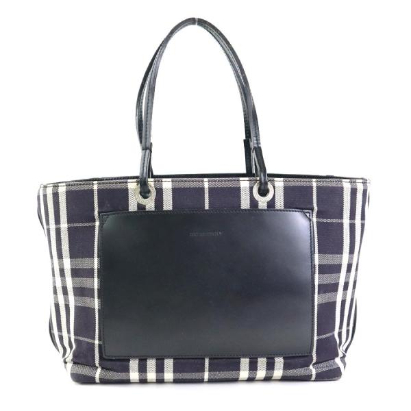 BURBERRY（バーバリー） ハンドバッグ キャンバス/レザー ブラック系