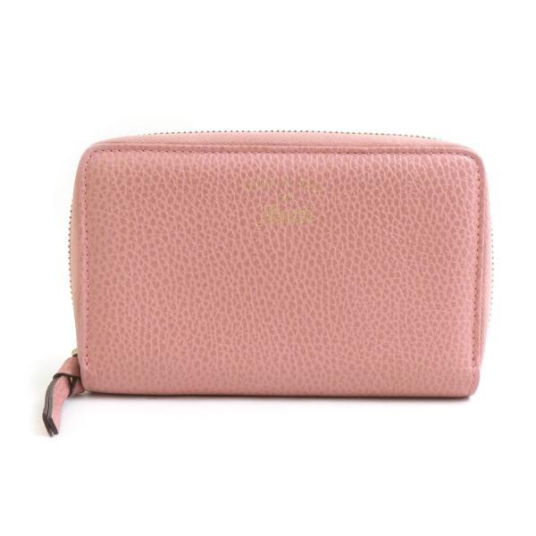 GUCCI グッチ 二つ折り財布 レザー ピンク : ブランドバリュー
