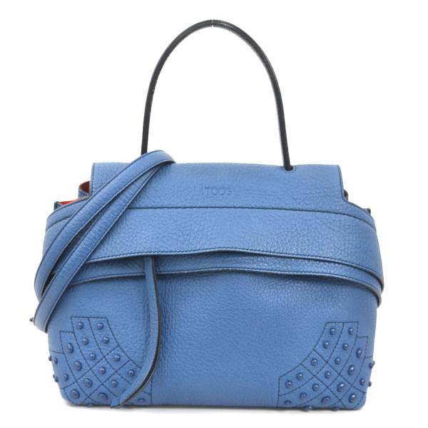 美品 TOD'S トッズ レザー ワンショルダーバッグ トート ブルー トッズ TOD'S Tタイムレスバッグパック ブルー レザー