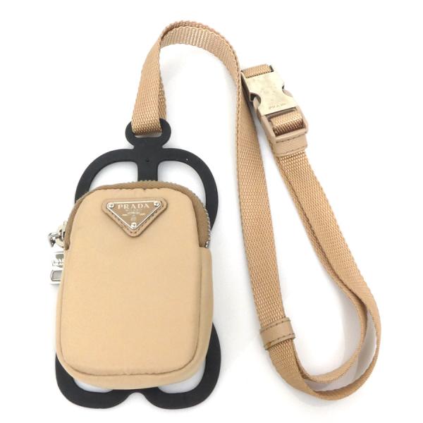 PRADA ナイロン ケース ベージュ PRADA プラダ スマートフォンケース スマホホルダー ナイロン
