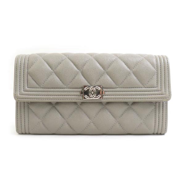 シャネル　ボーイシャネル　ミディアムウォレット　キャビアスキン　グレー 楽天市場】CHANEL ボーイ シャネル（カラーグレー）（バッグ・小物