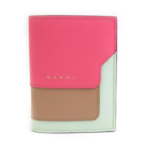 MARNI ピンクベージュ 二つ折り財布 マルニ MARNI 財布 二つ折り財布 折りたたみ財布 小銭入れ付き