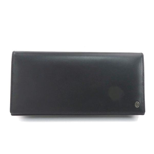 未使用品　Cartier　カルティエ　財布　二つ折り　黒　レザー　訳あり Cartier（カルティエ） 二つ折り長財布 レザー ブラック : ブランド