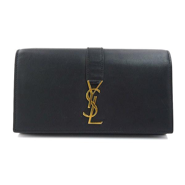 サンローラン SAINT LAURENT 長財布 レザー ブラック : ブランド