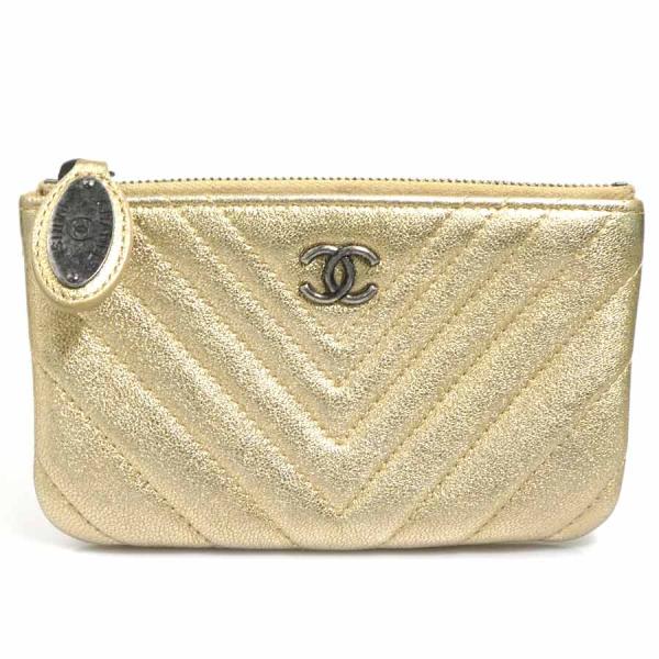 CHANEL（シャネル） ポーチ レザー ゴールド : ブランドバリュー