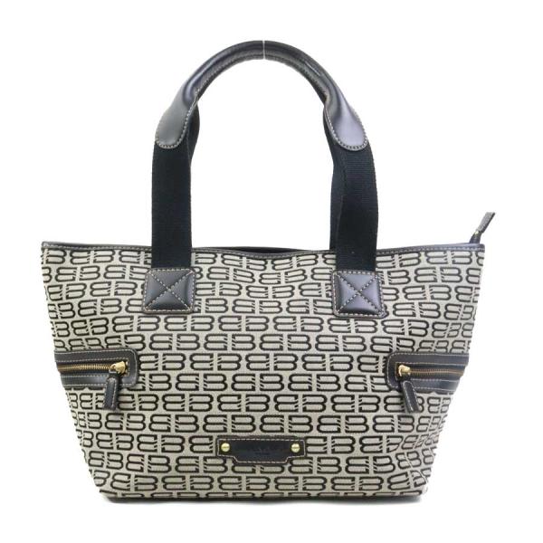 BALENCIAGA PARISグレー レザー ハンドバッグ BALENCIAGA（バレンシアガ） ハンドバッグ キャンバス/レザー ブラック