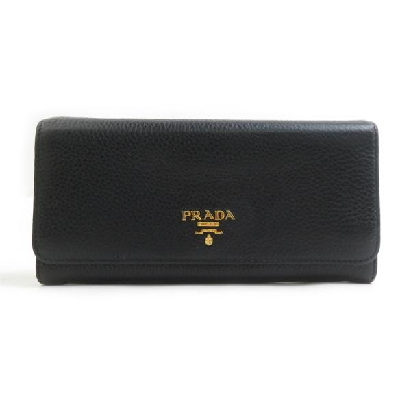 美品　PRADA 財布 二つ折り ジップ　黒 PRADA 二つ折り財布 黒