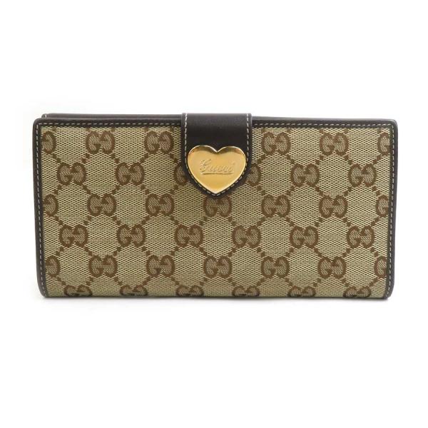 GUCCI グッチGGパターン ブラウンレザー長財布 GUCCI GGパターン ブラウンレザー長財布