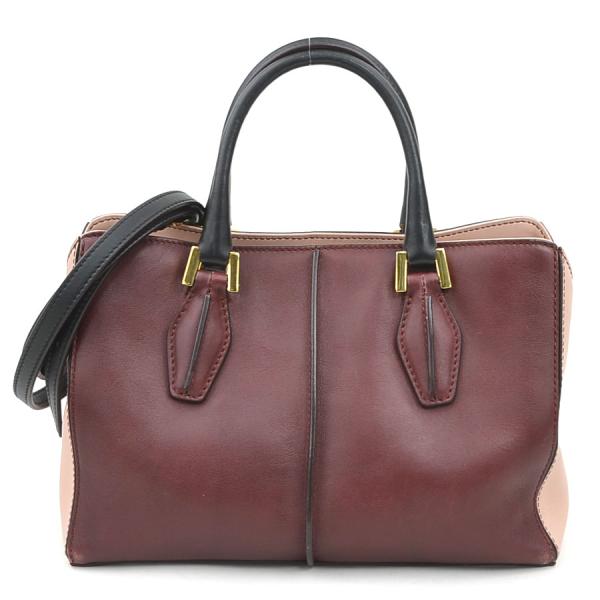 トッズ TOD'S ハンドバッグ ショルダーバッグ レザー ワインレッド