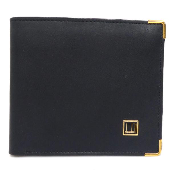 dunhill 未使用　2つ折り財布　ブラック dunhill（ダンヒル） 二つ折り財布 レザー ブラック : ブランド
