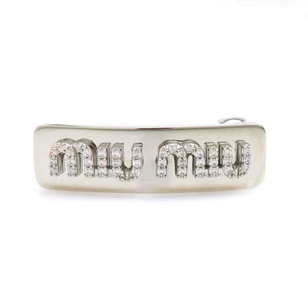 ミュウミュウ　miumiu ヘアピン　髪留め　シルバー　バレッタ miu miu（ミュウミュウ） バレッタ ヘアピン メタル シルバー