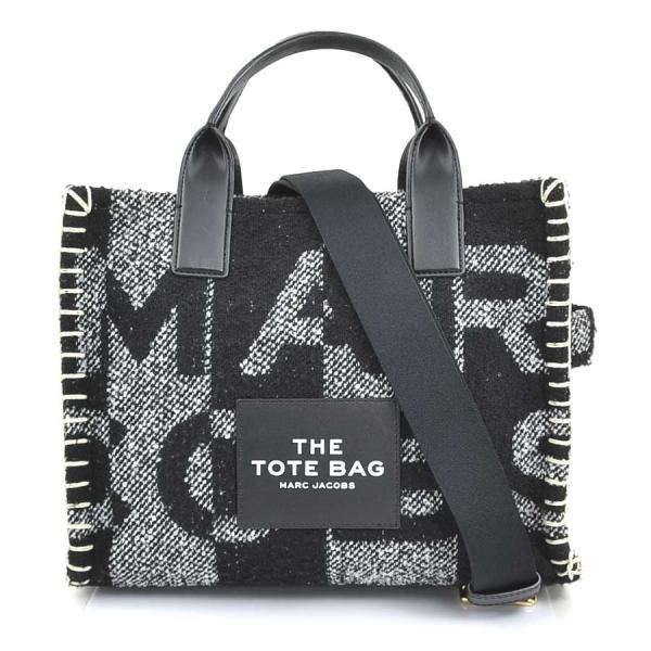 マークジェイコブス MARC JACOBS ハンドバッグ ショルダーバッグ ブランケット スモール トートバッグ ポリエステル/レザー ブラック