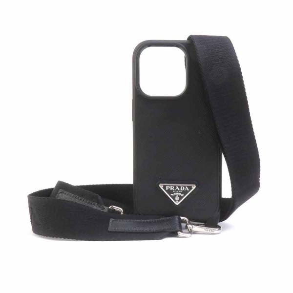 プラダ PRADA スマートフォンケース iPhone15 PROケース レザー ブラック