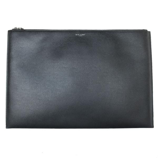 サンローラン SAINT LAURENT クラッチバッグ レザー ブラック