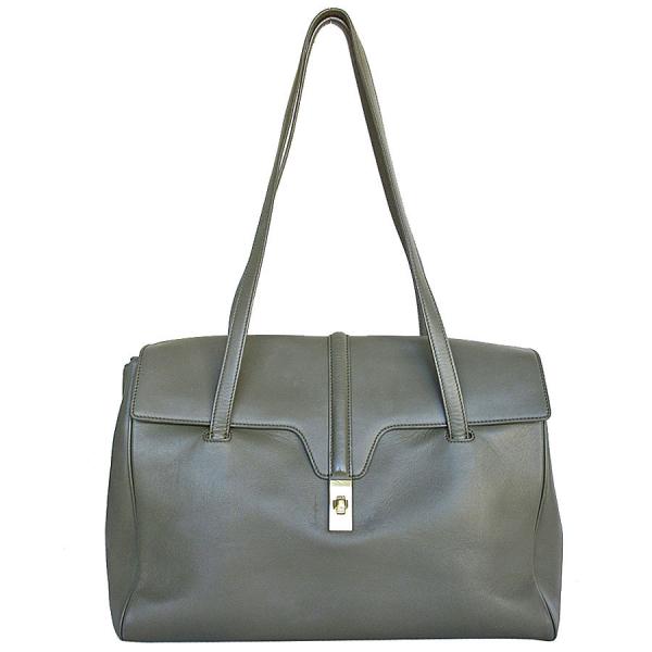 CELINE セリーヌ ソフト16セーズ ラージ レザー ショルダーバッグ カーキ CELINE（セリーヌ） ショルダーバッグ ミディアム ソフト16（セーズ