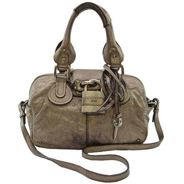 Chloe（クロエ） ハンドバッグ パディントン レザーx金属素材 ブロンズ