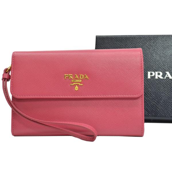 PRADA（プラダ） 財布 レザーx金属素材 ピンクxゴールド おすすめ