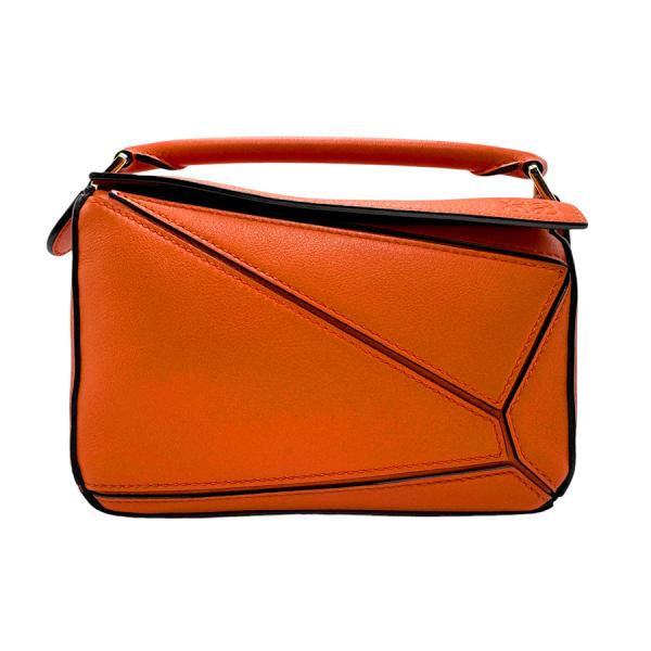 LOEWE ロエベ ハンドバッグ パズル ミニ レザー オレンジ
