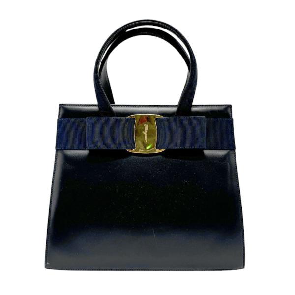 フェラガモ　ワンショルダーバッグ　ハンドバッグ　ヴァラリボン　レザー　グレー Salvatore Ferragamo フェラガモ ヴァラリボン ショルダー