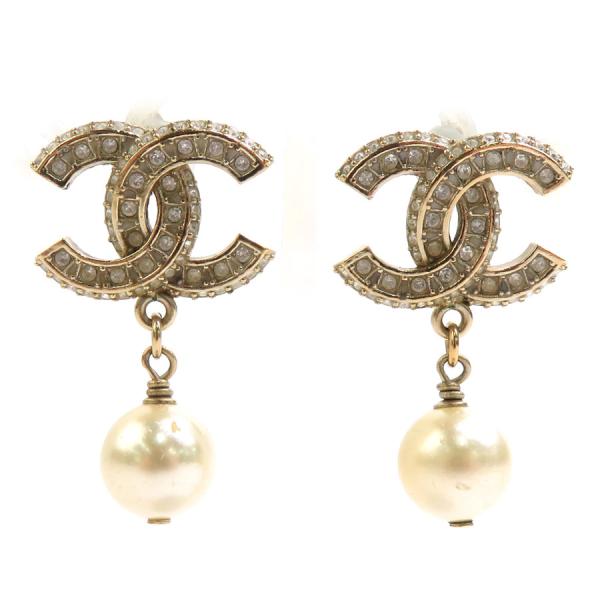 美品 CHANEL シャネル レザー リボン パール ゴールド イヤリング 片耳 CHANEL シャネル イヤリング パール ヴィンテージ 2187 ゴールド