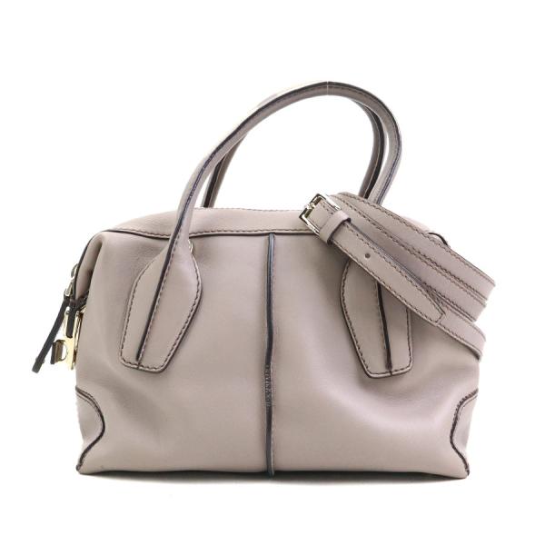 トッズ TOD'S ハンドバッグ ショルダーバッグ レザー グレージュ
