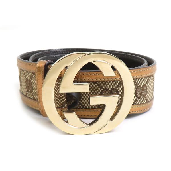 グッチ GUCCI ベルト インターロッキング GG柄 ブラウン キャンバス GUCCI グッチ ベルト インターロッキングG GGキャンバス/レザー
