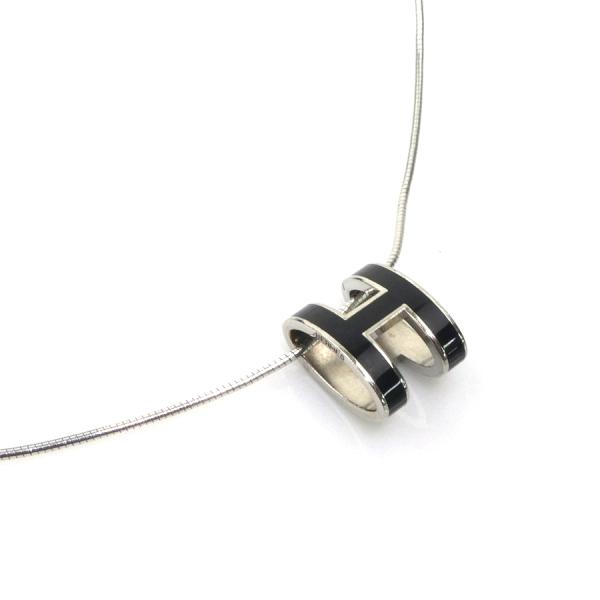 HERMES（エルメス） ネックレス ポップH メタル ブラック×シルバー
