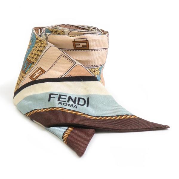 フェンディ FENDI スカーフ リボンスカーフ シルク マルチカラー