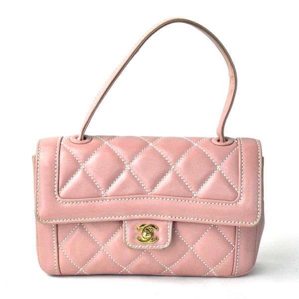 シャネル Chanel 新作入荷 ショルダーバッグ ココマーク レザーx金属素材 定番人気 ピンクxゴールドカラー