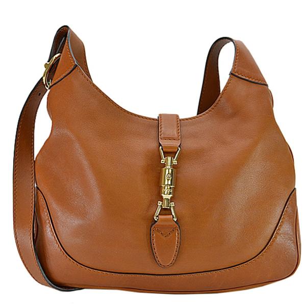 グッチ Gucci 予約販売 ショルダーバッグ ジャッキー金具 ブラウンｘシルバー レザーｘ金属素材 定番人気