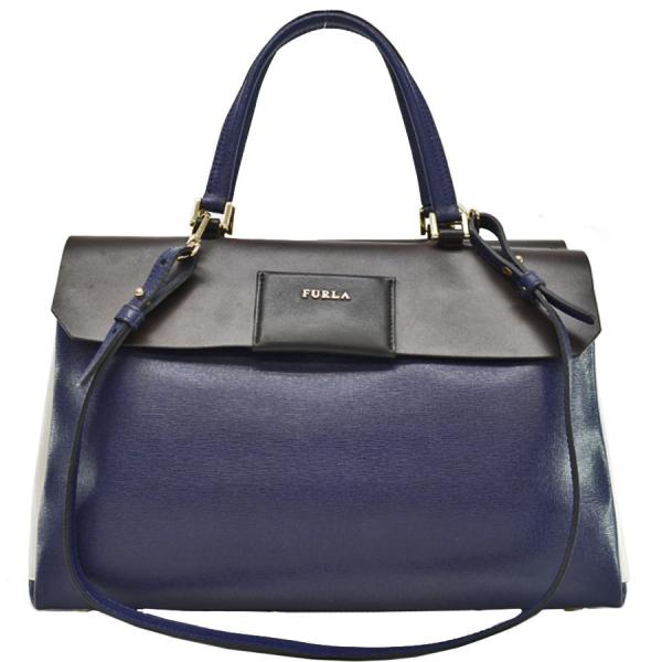 FURLA フルラ バッグ レザーx金属素材 ネイビーxダーク